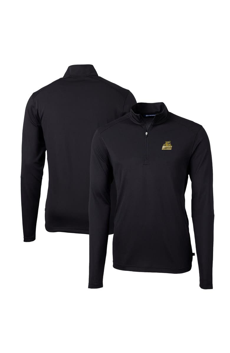 Cutter & Buck Men's Cutter & Buck Black Bryant Bulldogs Big & Tall Virtue Eco Pique Recycled Quarter-Zip Pullover Top, Main, color,