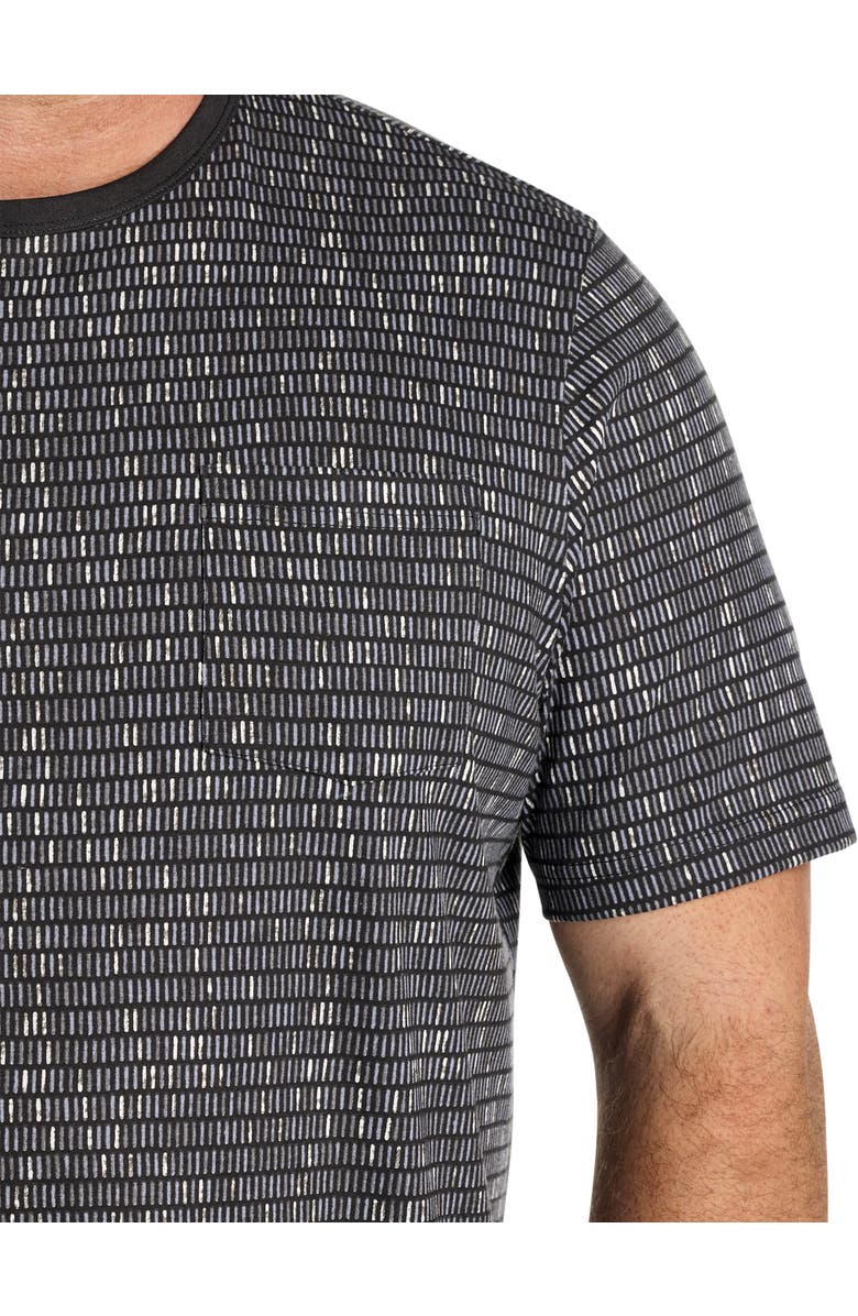 Harbor Bay by DXL Big & Tall Moisture-Wicking Striped Pocket T-Shirt, Alternate, color, Caviar