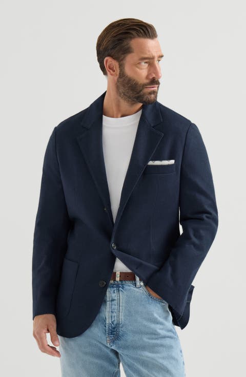 Cashmere jersey blazer with patch pockets