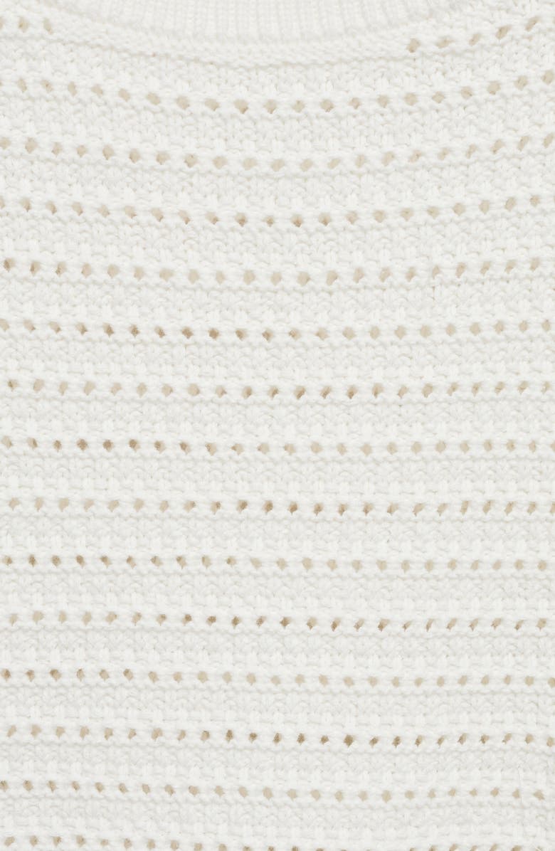 MANGO Open Stitch Short Sleeve Crop Cotton Sweater, Alternate, color, 