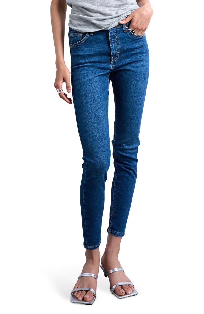 Topshop Jamie High Waist Skinny Jeans, Main, color, Blue