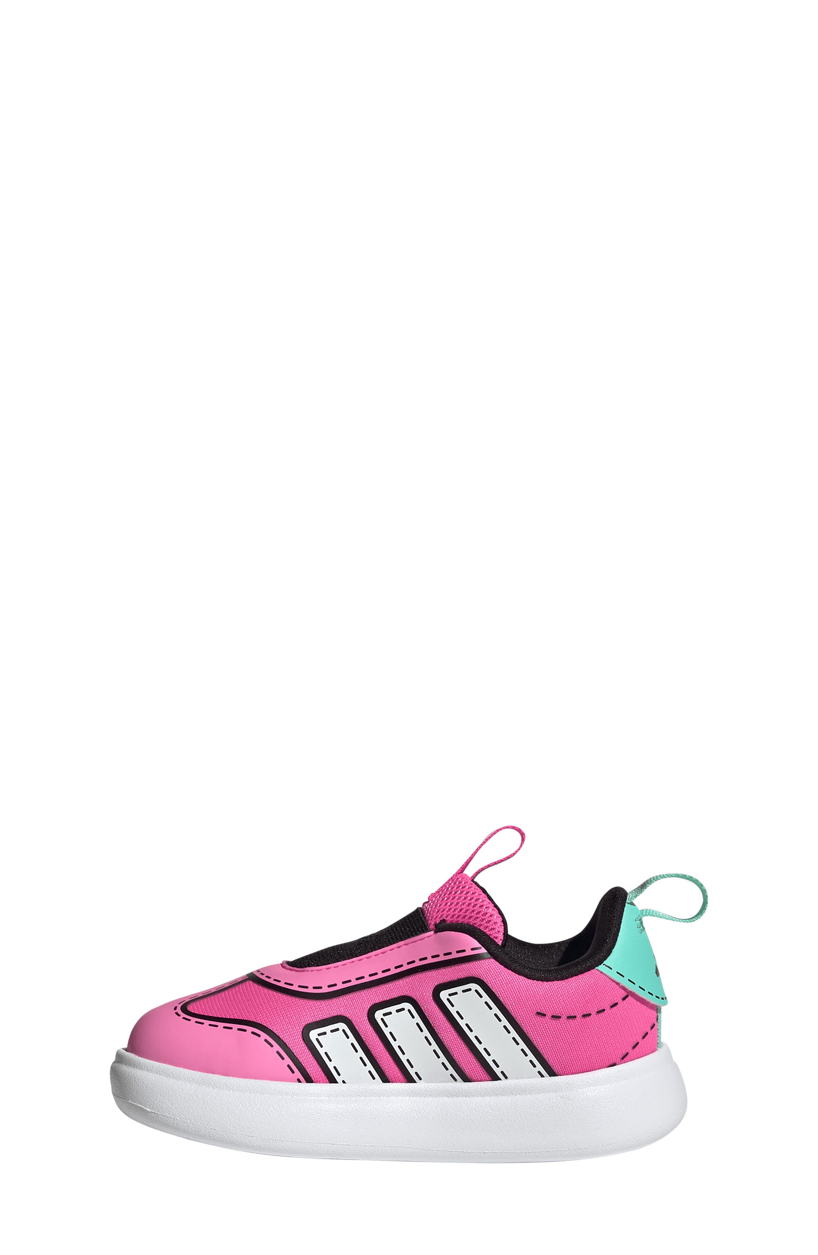 adidas Kids' Bubblecomfy Knit Sneaker, Alternate, color, Lucid Pink/ White/ Aqua