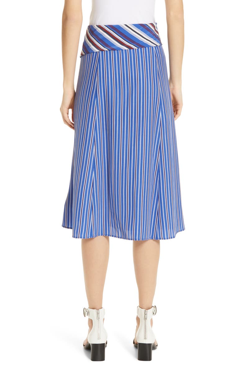 rag & bone Felix Stripe Silk Skirt, Alternate, color, 