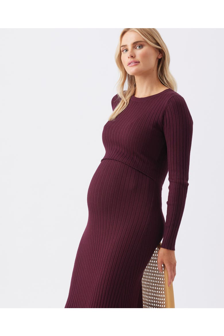 Eden Knit Nursing Dress, Alternate, color, Maroon