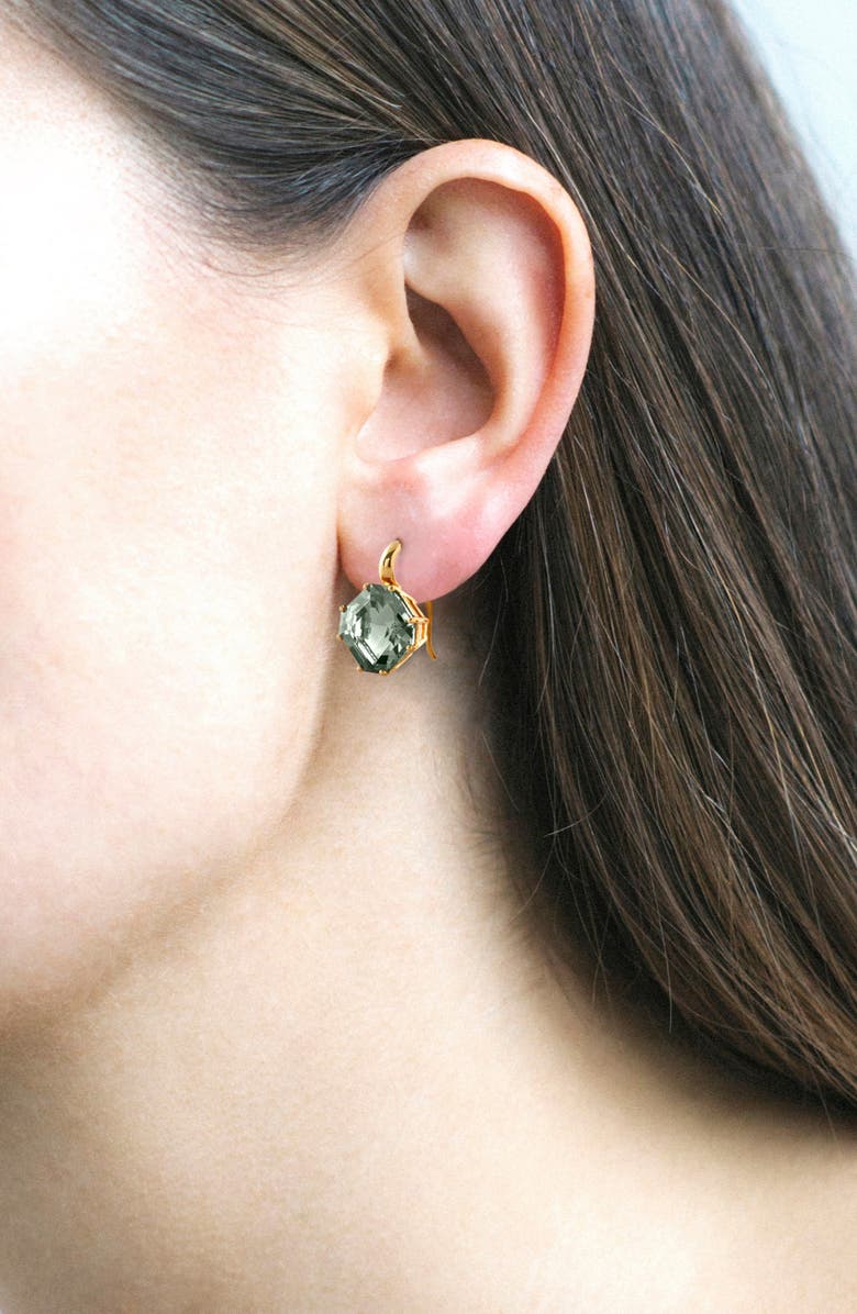 GOSHWARA Gossip Asscher-Cut Blue Topaz Drop Earrings, Alternate, color, Prasiolite