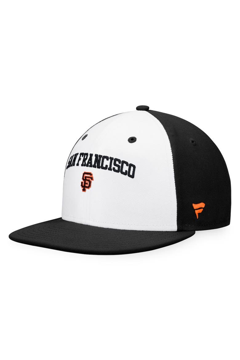 Men's Fanatics Branded White/Black San Francisco Giants Iconic Color Blocked Fitted Hat, Alternate, color, White