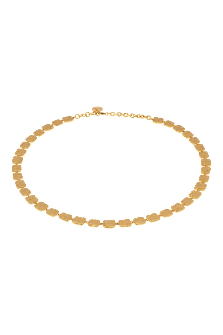Mila Molten Square Necklace, Alternate, color, GOLD TONE
