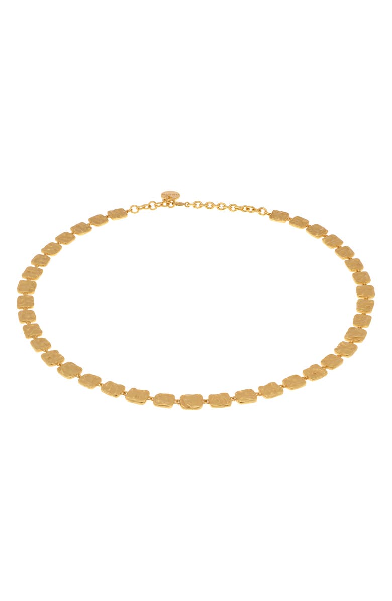 Reiss Mila Molten Square Necklace, Alternate, color, Gold Tone