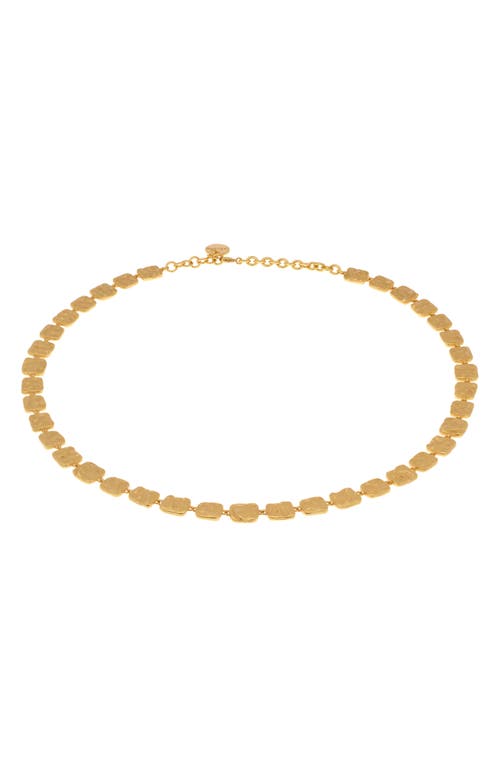 Reiss Mila Molten Square Necklace In Gold Tone