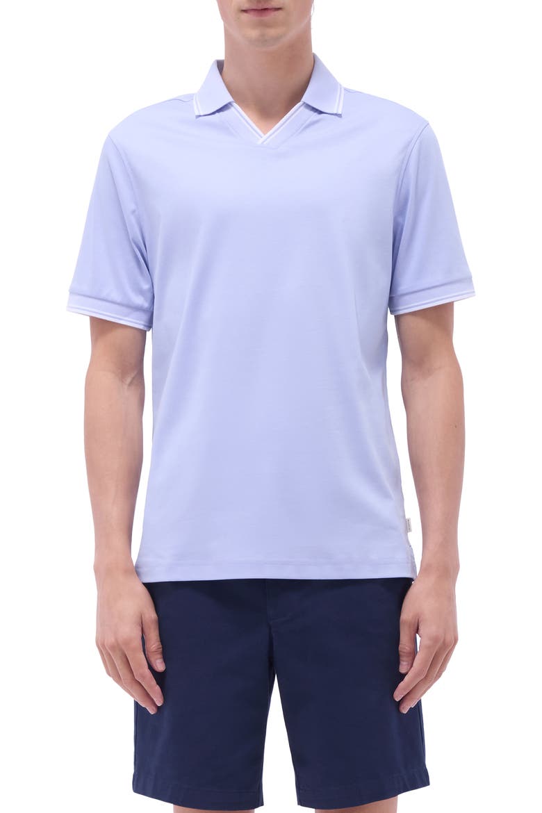 Tipped Johnny Collar Polo, Main, color, SKY