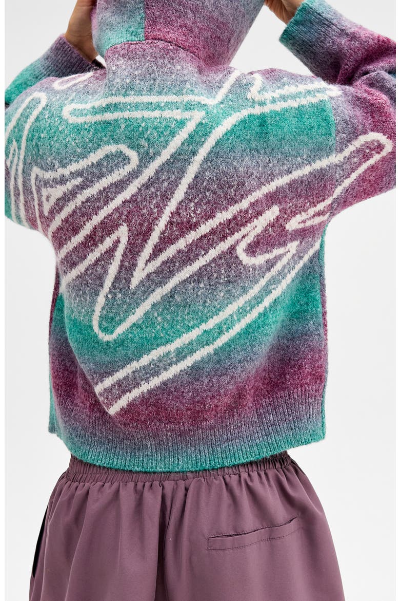 Spacedye Stripe Zip Cardigan, Alternate, color, MULTI