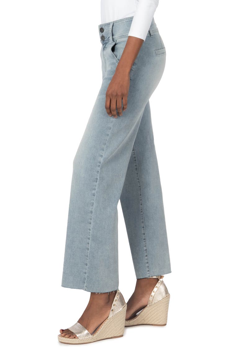 High Waist Fray Hem Wide Leg Jeans, Alternate, color, CONCLUSIVE