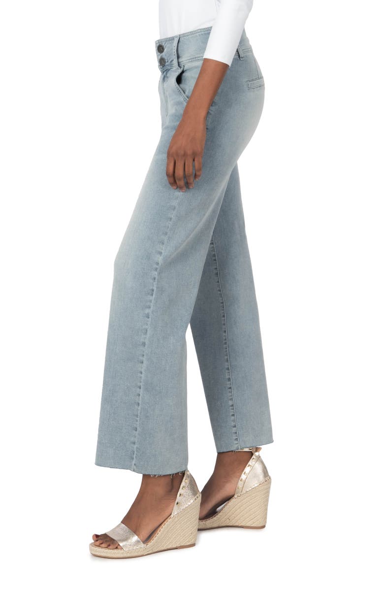 KUT from the Kloth High Waist Fray Hem Wide Leg Jeans, Alternate, color,