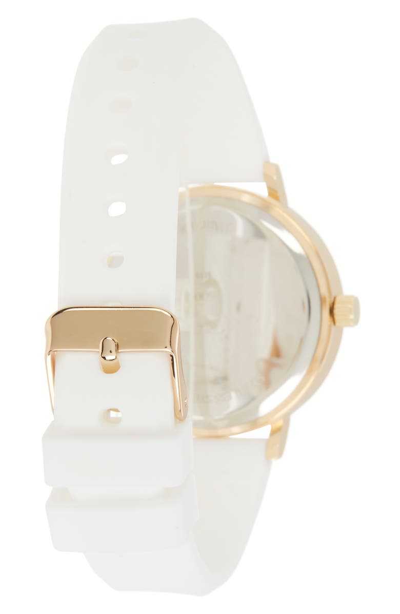 Ed Hardy Silicone Strap Watch, 38mm, Alternate, color, Matte White