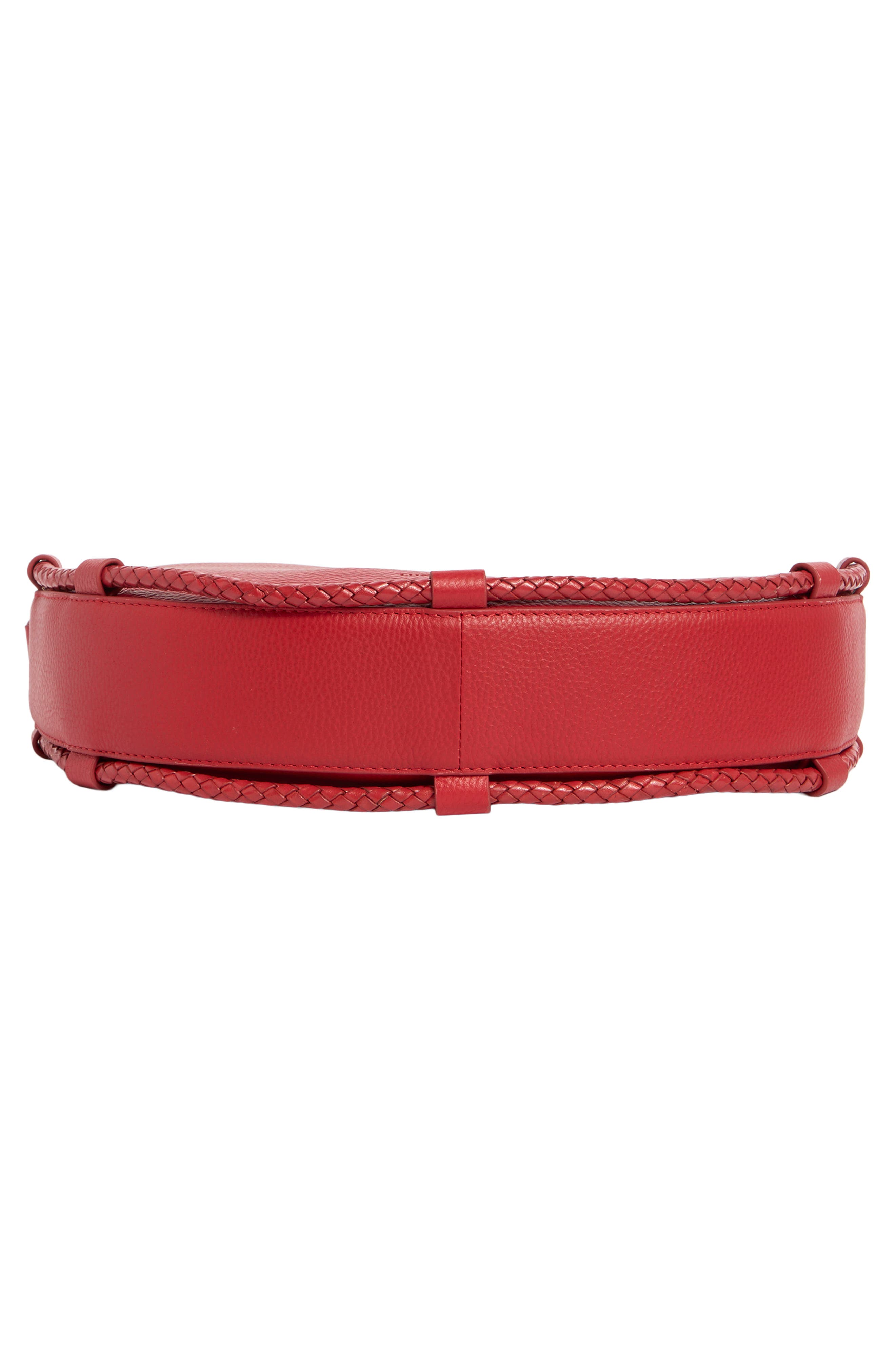 Zila Leather Shoulder Bag, Alternate, color, SALSA