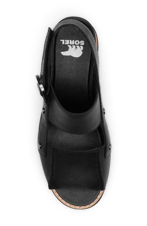 Sorel Joanie Iv Platform Wedge Sandal In Black/black
