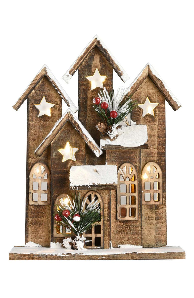 HOME ESSENTIALS AND BEYOND 12-Inch Lighted Telluride Lodge, Main, color, Multi