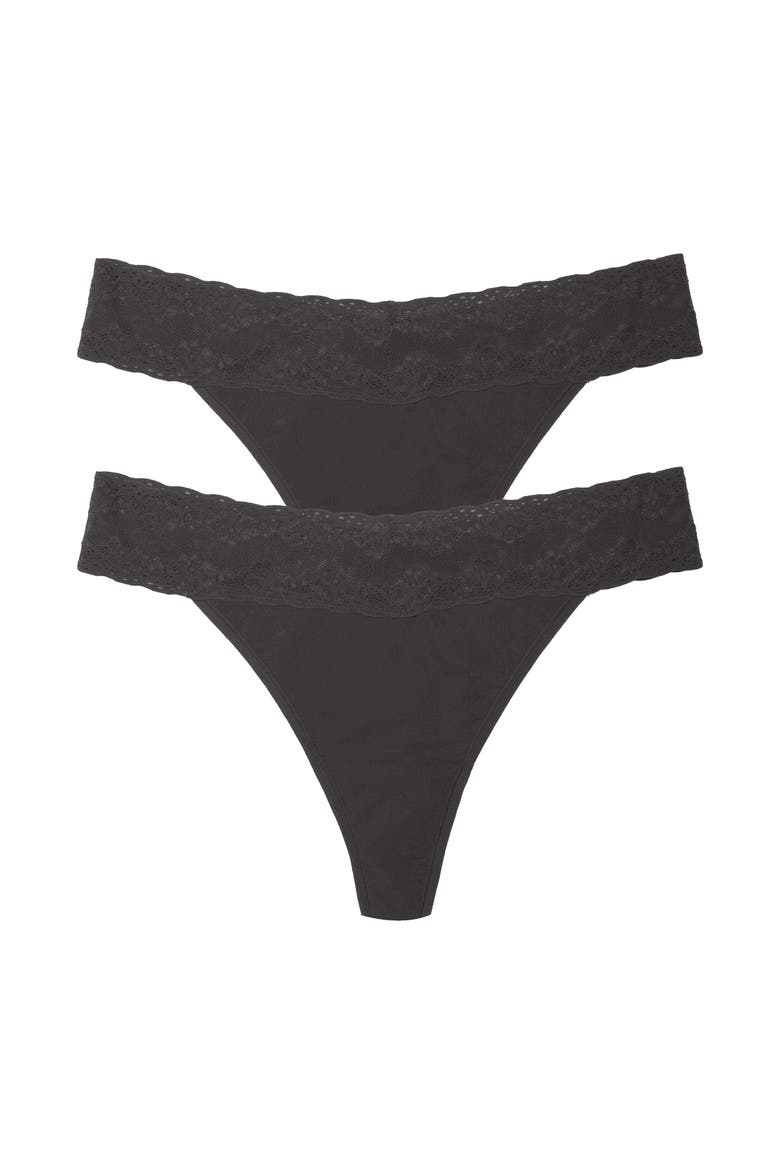 Bliss Perfection One Size Thong 2-Pack, Main, color, Coal