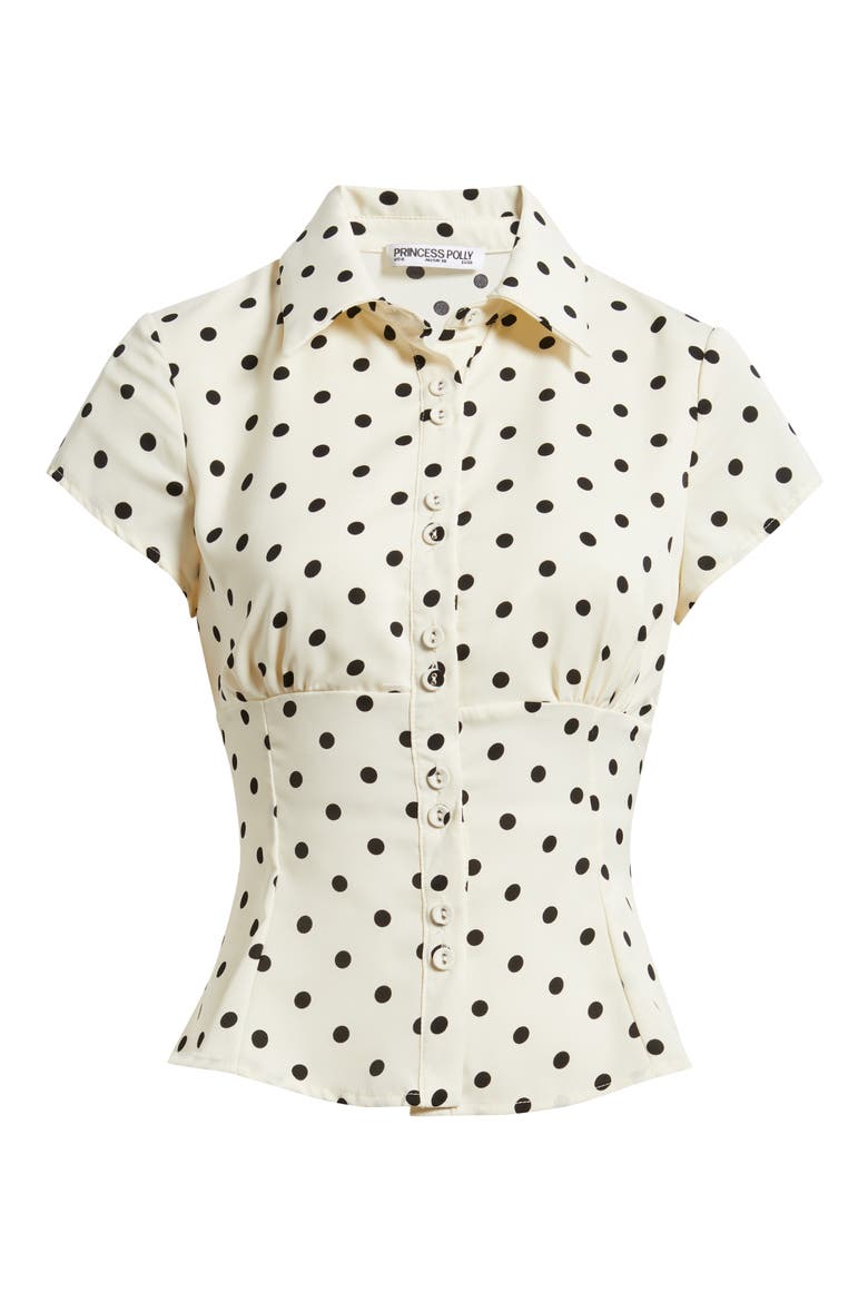 Cottesloe Polka Dot Crop Top, Alternate, color, CREAM POLKA