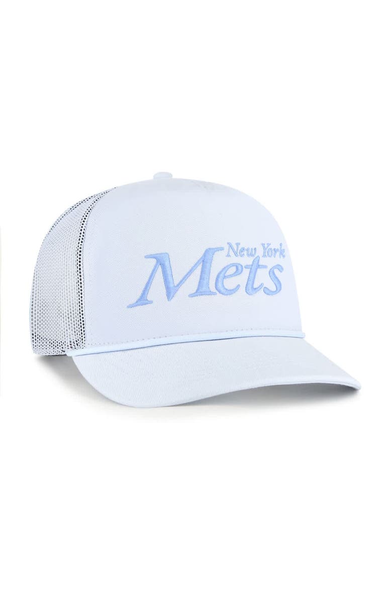 Men's '47 Light Blue New York Mets Foundation Script Hitch Adjustable Trucker Hat, Alternate, color, Light Blue