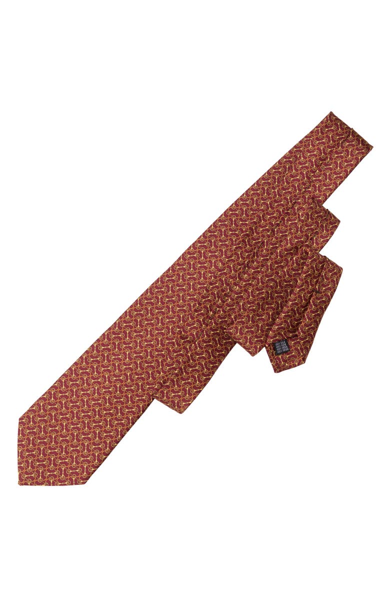 Elizabetta Palio - Printed Silk Tie for Men, Alternate, color, Burgundy