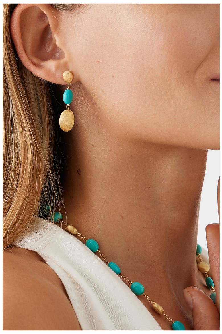 Siviglia Turquoise Drop Earrings, Alternate, color, 18K YELLOW GOLD