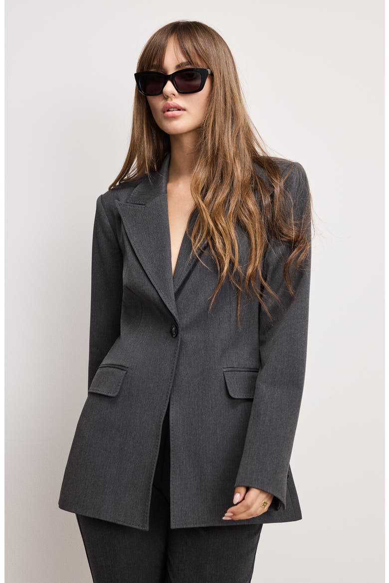 Essential Sculpt Suit Blazer, Alternate, color, DARK HEATHER GRAY
