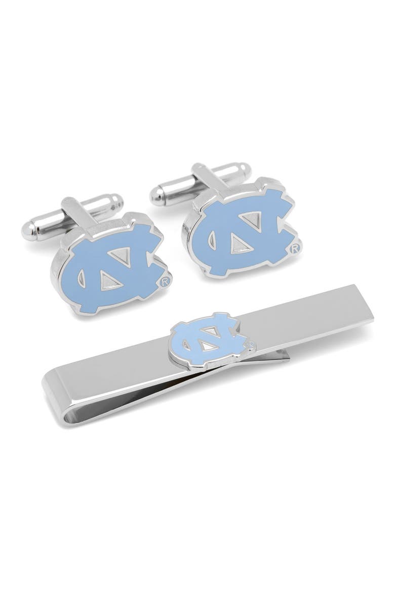 NCAA North Carolina Tarheels Cuff Links & Tie Bar, Main, color, BLUE