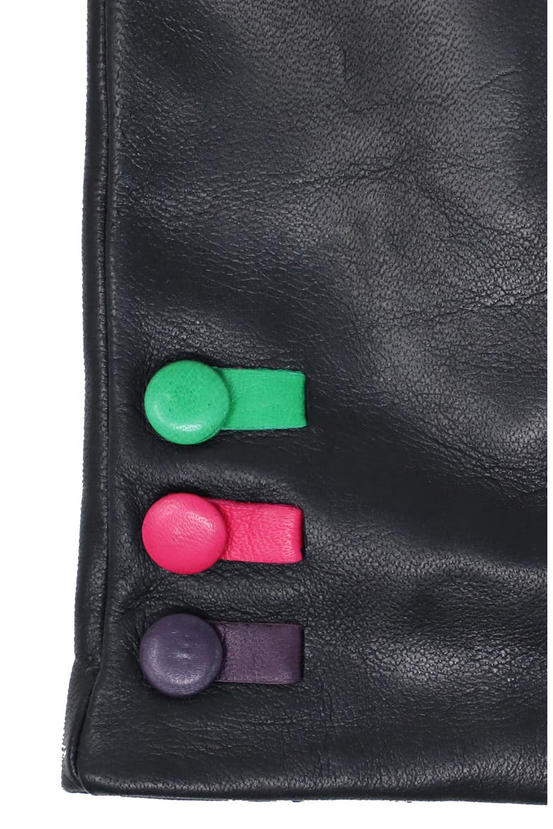 Cashmere Lined Leather Gloves, Alternate, color, BLACK/ COLORS