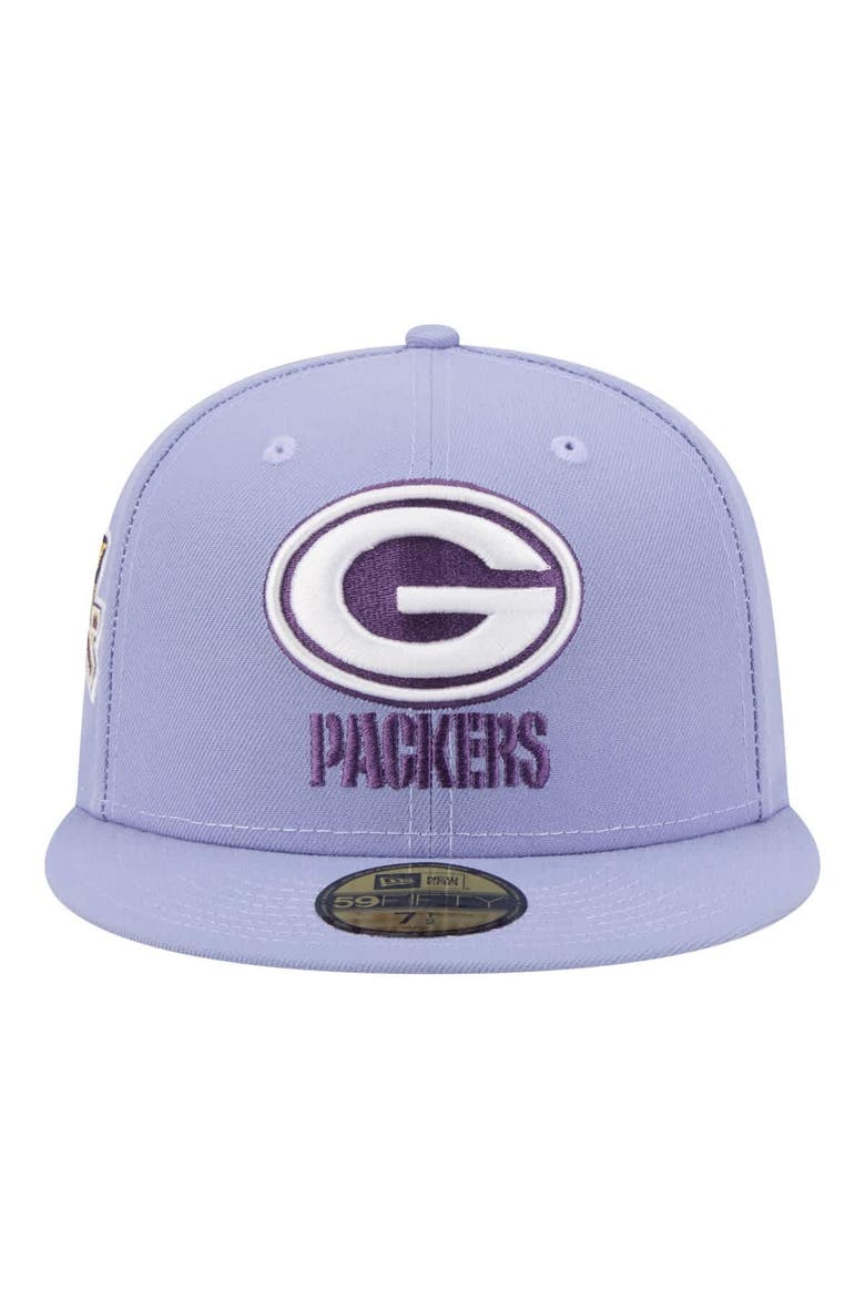Men's New Era Light Purple Green Bay Packers Lavender Bloom 59FIFTY Fitted Hat, Alternate, color, Light Purple