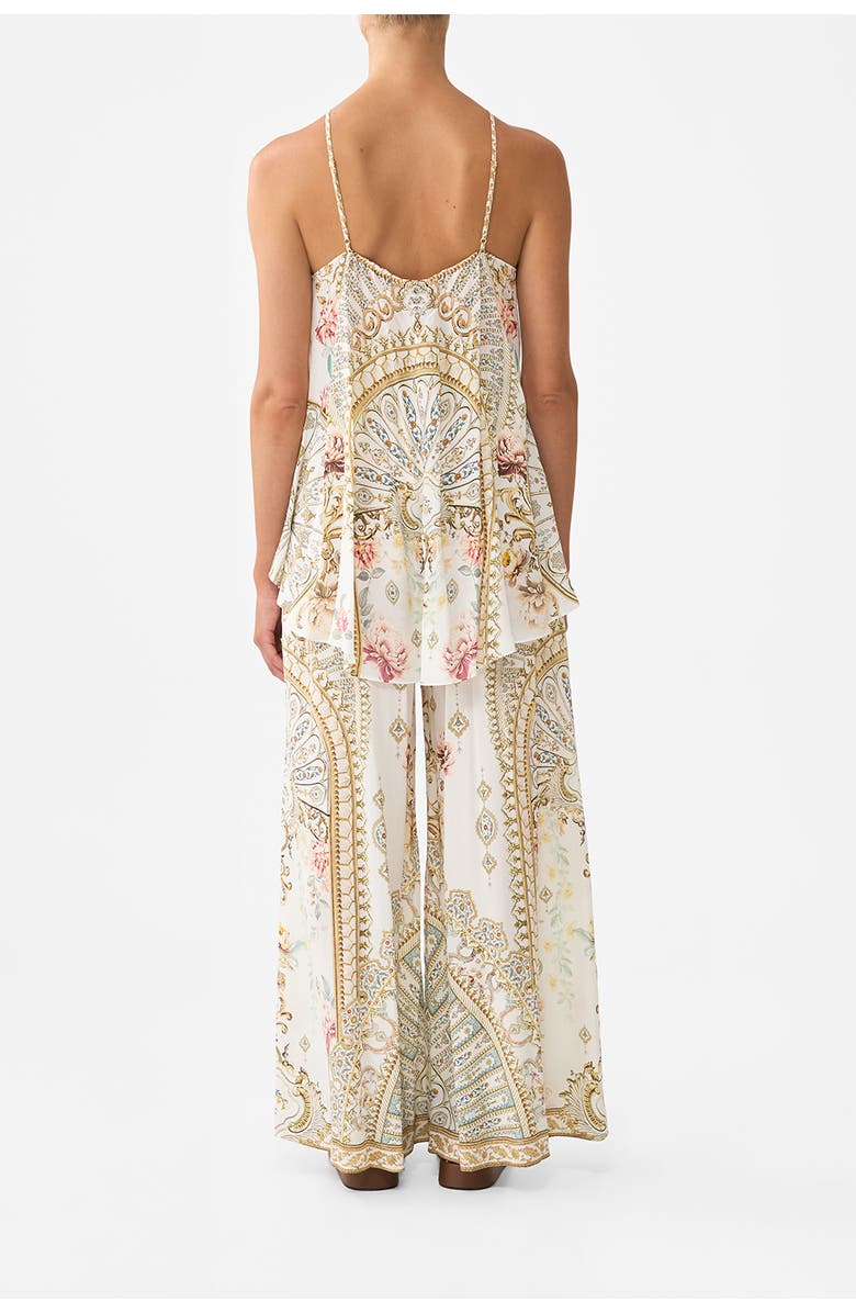 Camilla Shirred Waist Pant Ottoman Dynasty, Alternate, color, Ottoman Dynasty