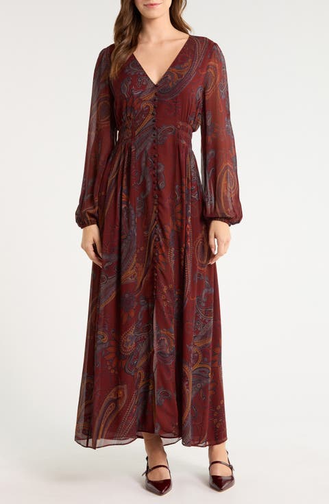Juna Paisley Print Maxi Dress