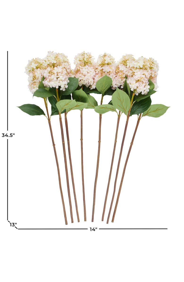 SONOMA SAGE HOME Set of Eight Pink Hydrangea Artificial Flowers, Alternate, color, Pink