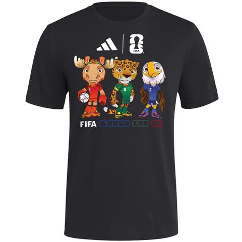 Men's adidas Black FIFA World Cup Gear 2026 FIFA World Cup Mascot T-Shirt