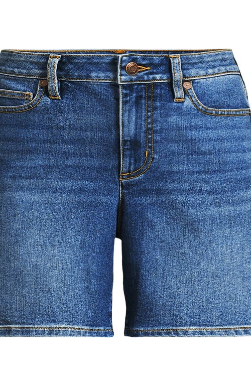LANDS' END LANDS' END RECOVER MID RISE 7" JEAN SHORTS