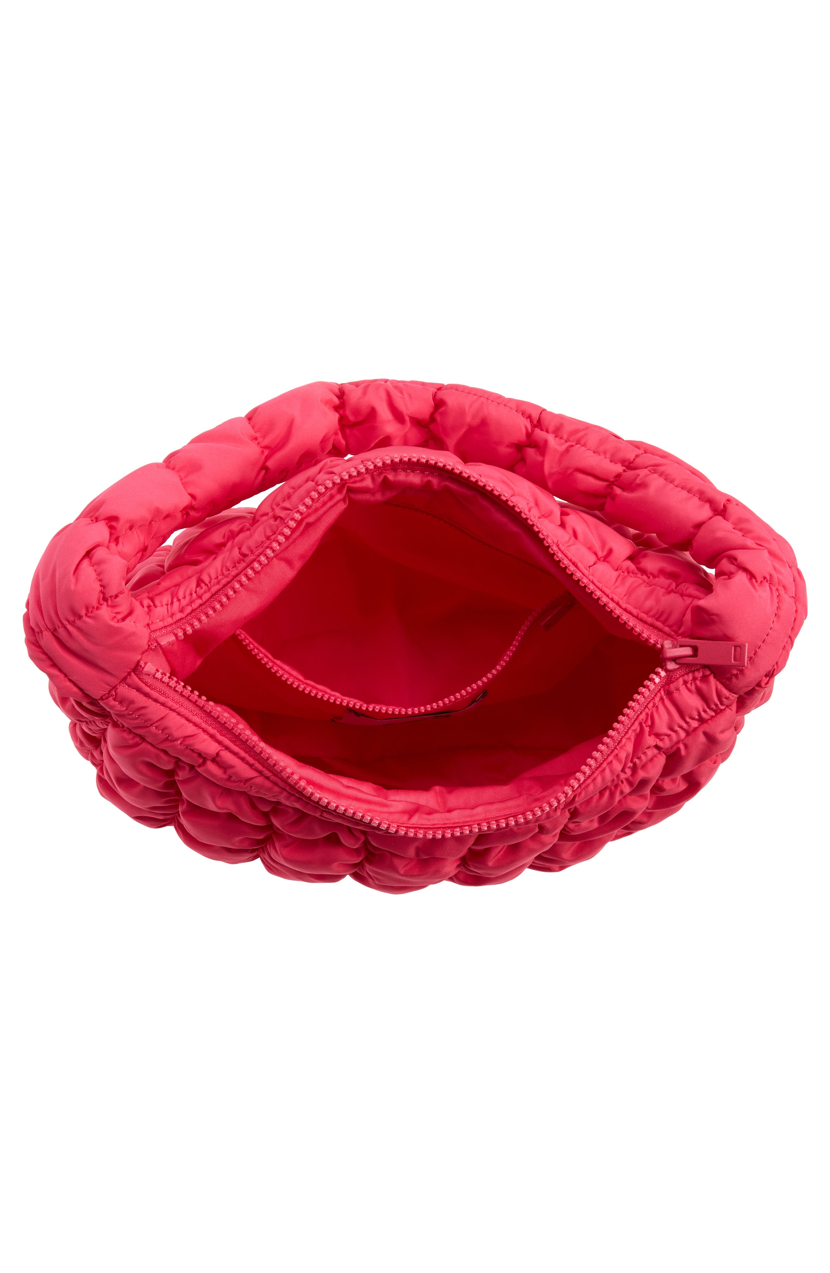 Quilted Recycled Polyester Shoulder Bag, Alternate, color, PINK