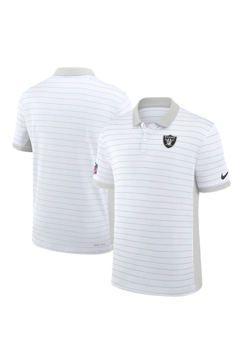 Men's Nike White Las Vegas Raiders Sideline Victory Stripe Dri-FIT Polo, Main, color, White