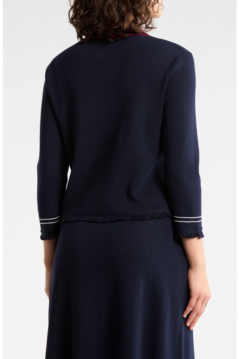 Contrast Top Stitch Sweater, Alternate, color, NAVY/ RED