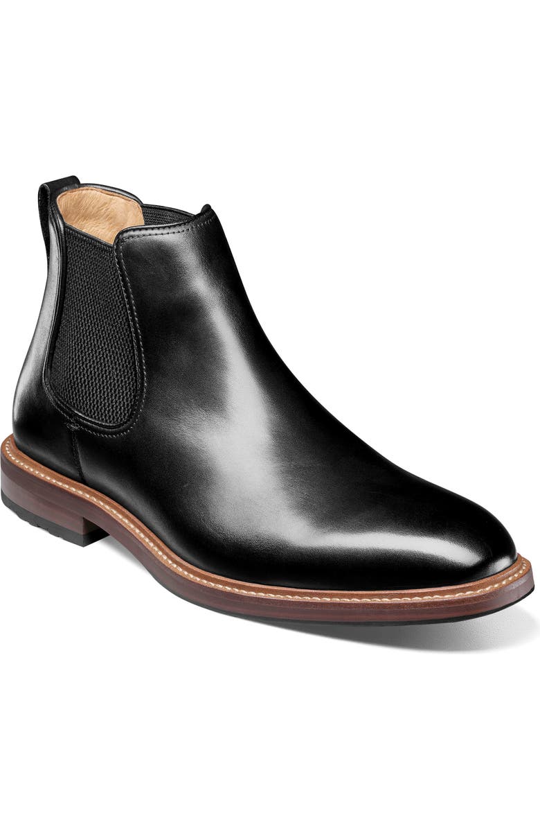 Florsheim Anthem Plain Toe Chelsea Boot, Main, color, Black