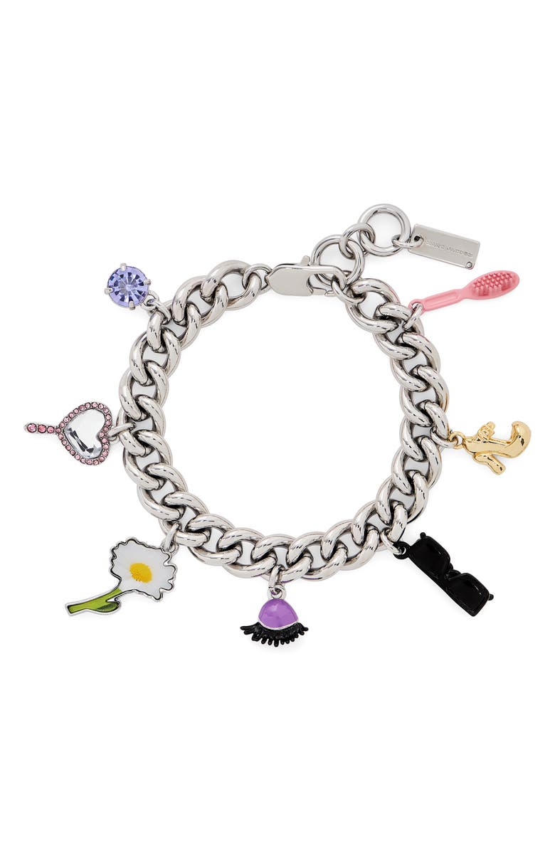 Marc Jacobs Dollhouse Charm Bracelet, Main, color, Silver/Multi