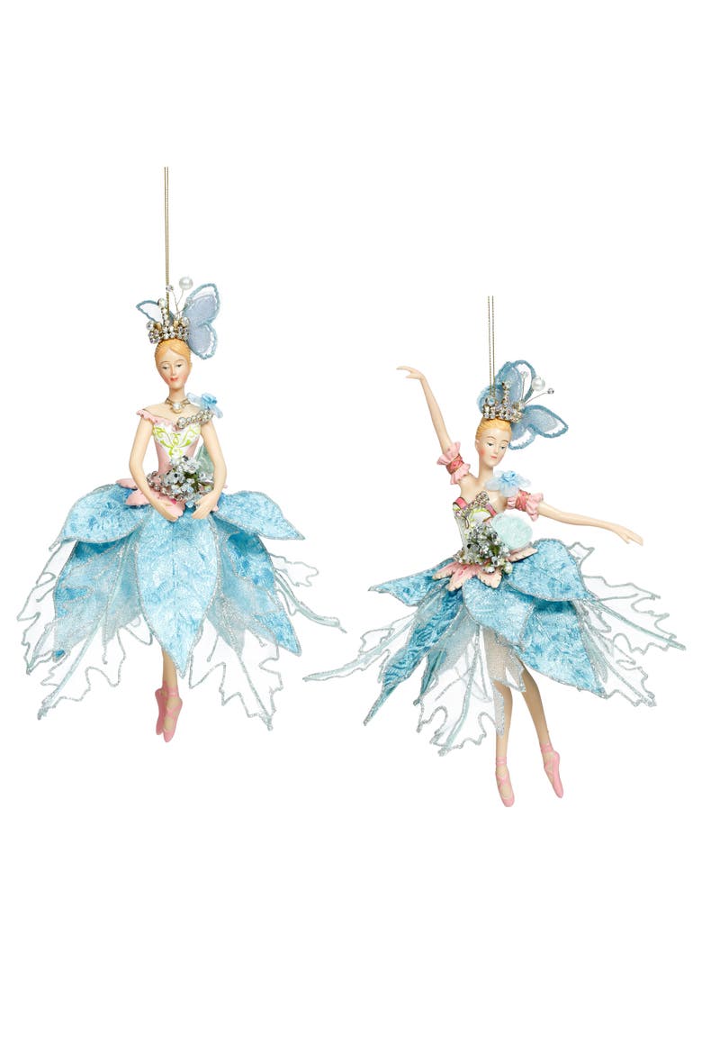 Ballerina Ornament, Blue, Set of 2, Main, color, Light Blue