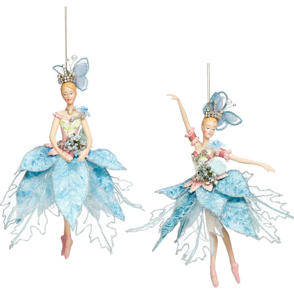 Mark Roberts Ballerina Ornament, Blue, Set Of 2 In Blue