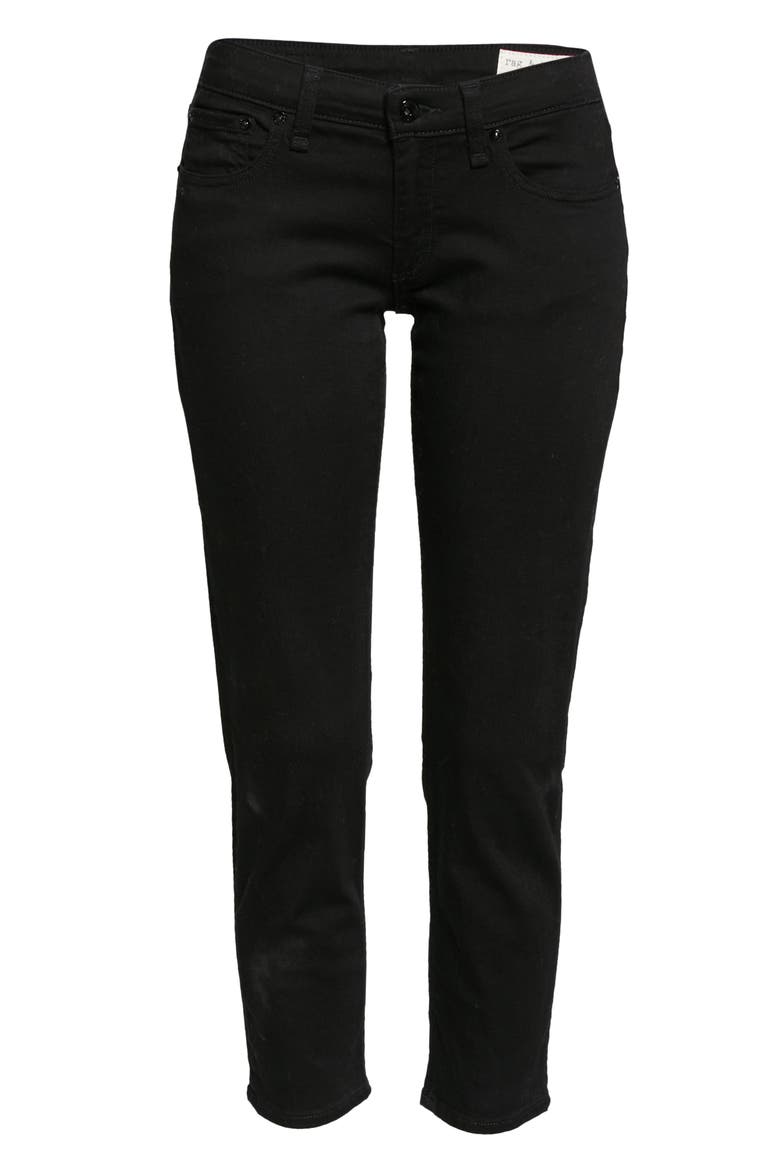 Dre Slim Crop Boyfriend Jeans, Alternate, color, NO FADE BLACK