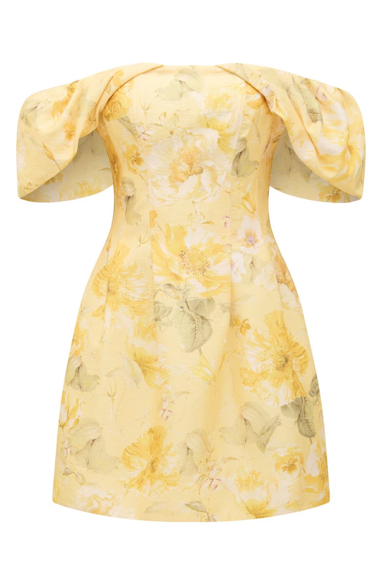 Ever New Jacquie Off the Shoulder Minidress, Alternate, color, Gold Layla Botanica