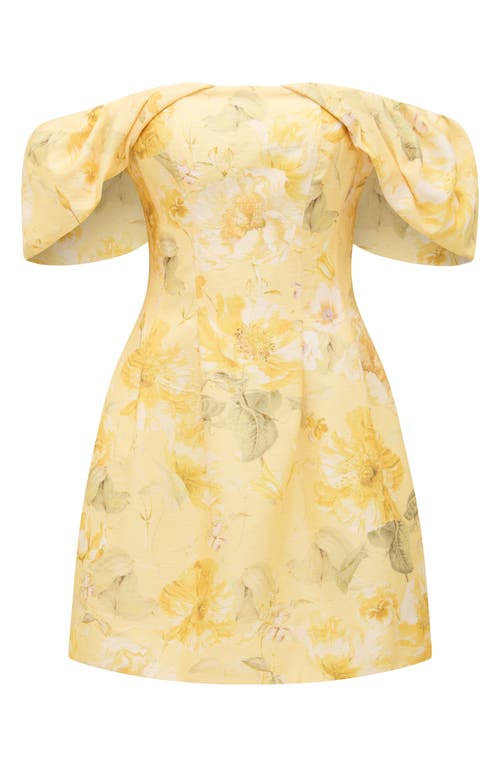 Ever New Jacquie Off The Shoulder Minidress In Gold Layla Botanica