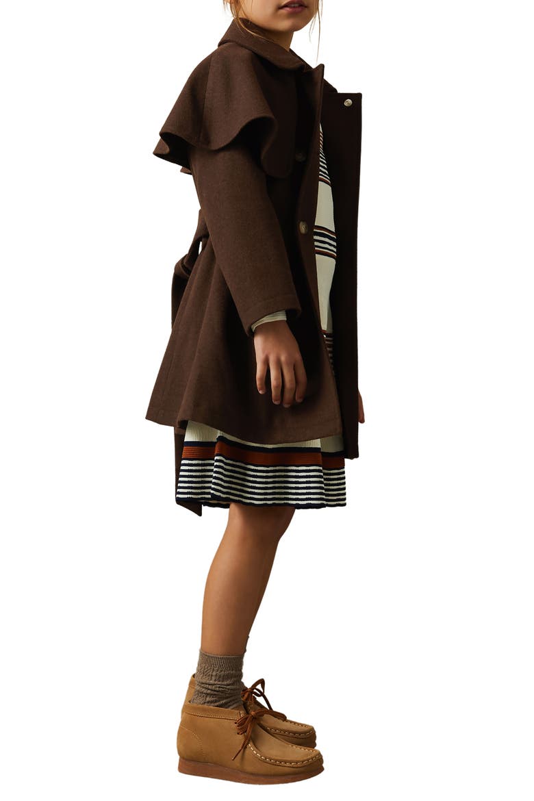 Kids' Karlie Jr. & Sr. Double Breasted Belted Coat, Alternate, color, CHOCOLATE