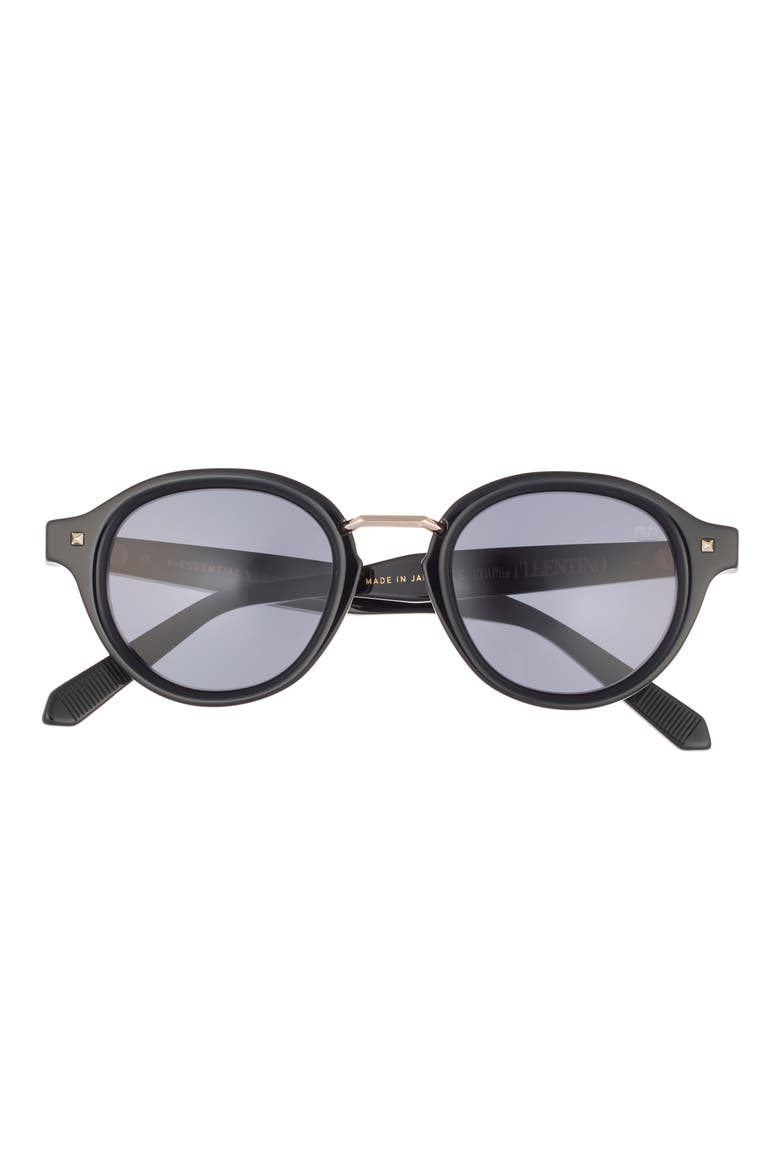46mm Round Sunglasses, Main, color, BLACK BLACK GREY