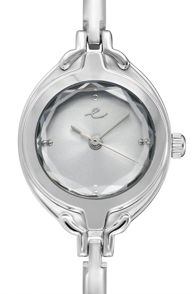 Ettika Dainty Bangle Bracelet Watch, Alternate, color, Silver