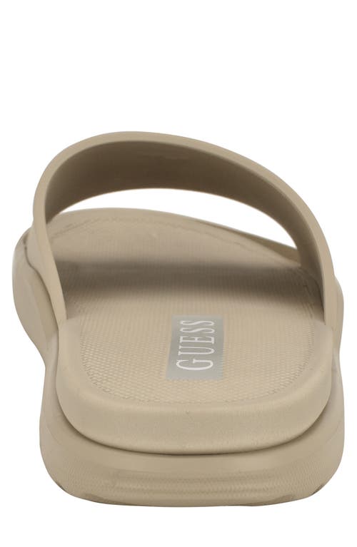 Guess Metzer Slide Sandal In Light Natural Multi
