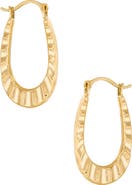 Frankie & Zoe Oval Ruffle Hoop Earrings
